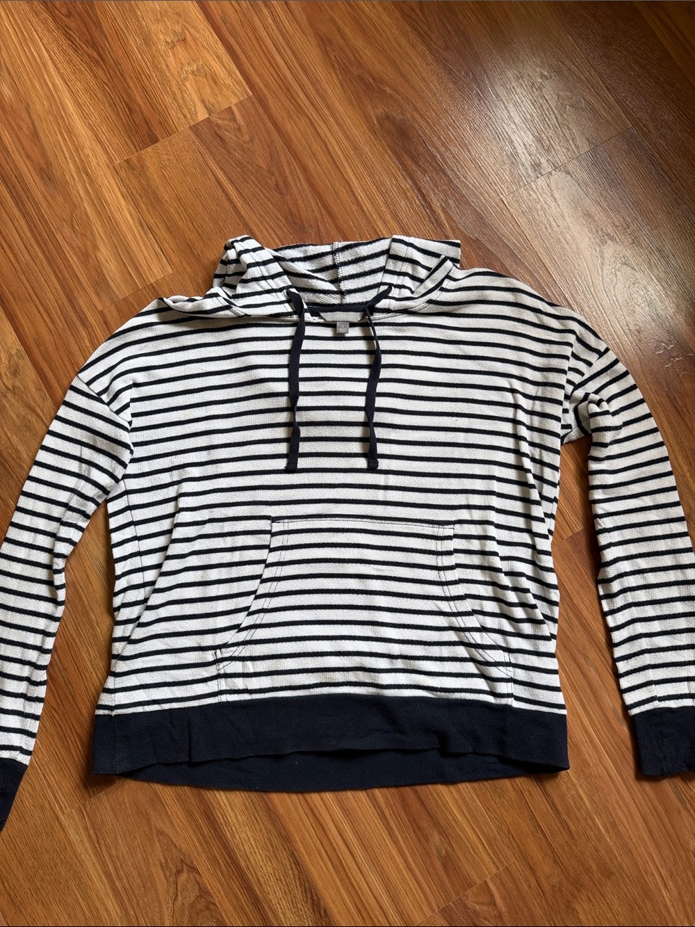 Rubbish Black & White Striped Hooded Top